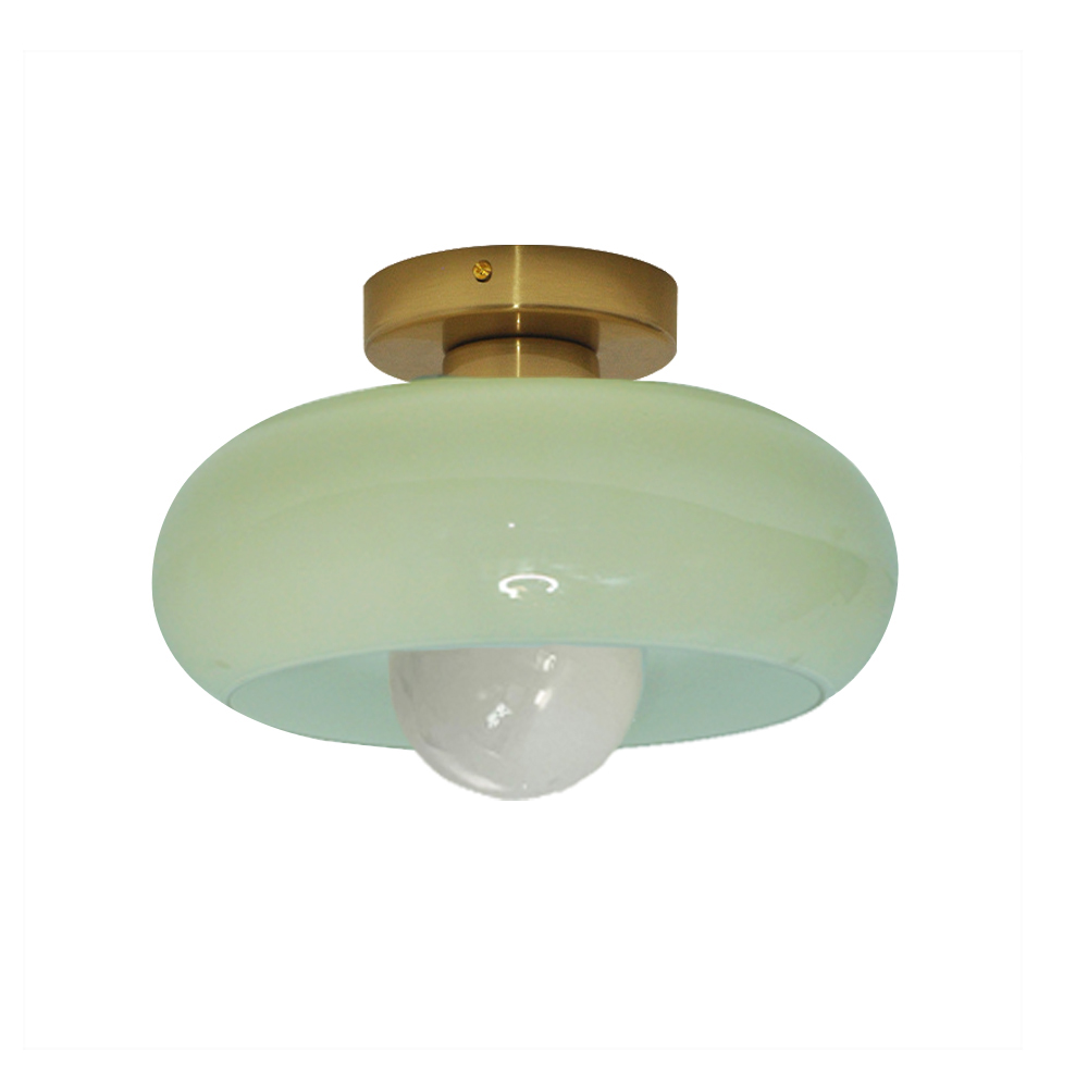 Mid Century Modern Flush Mount Ceiling Lamp Living Room Yellow Chandelier