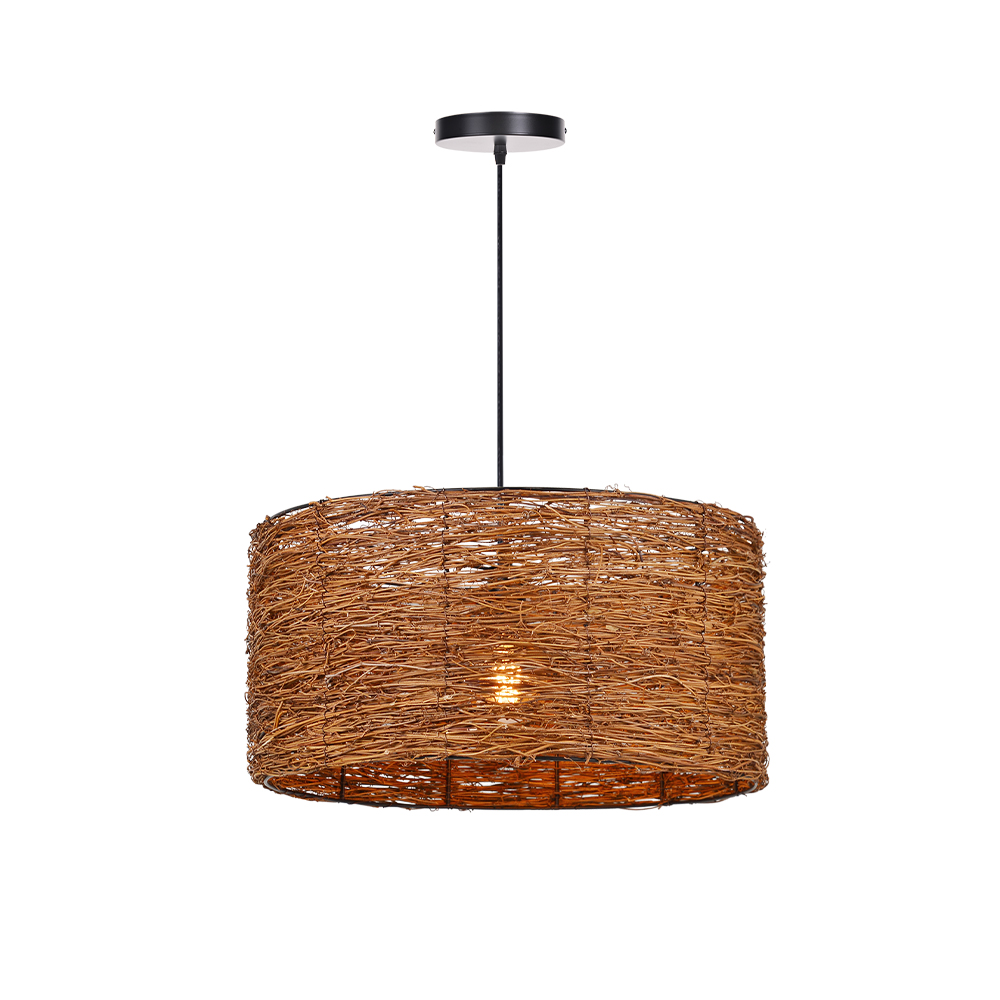 Retro Rattan Lampshade Homestay Zen Style Light Southeast Asian Imitation Bird's Nest Chandelier