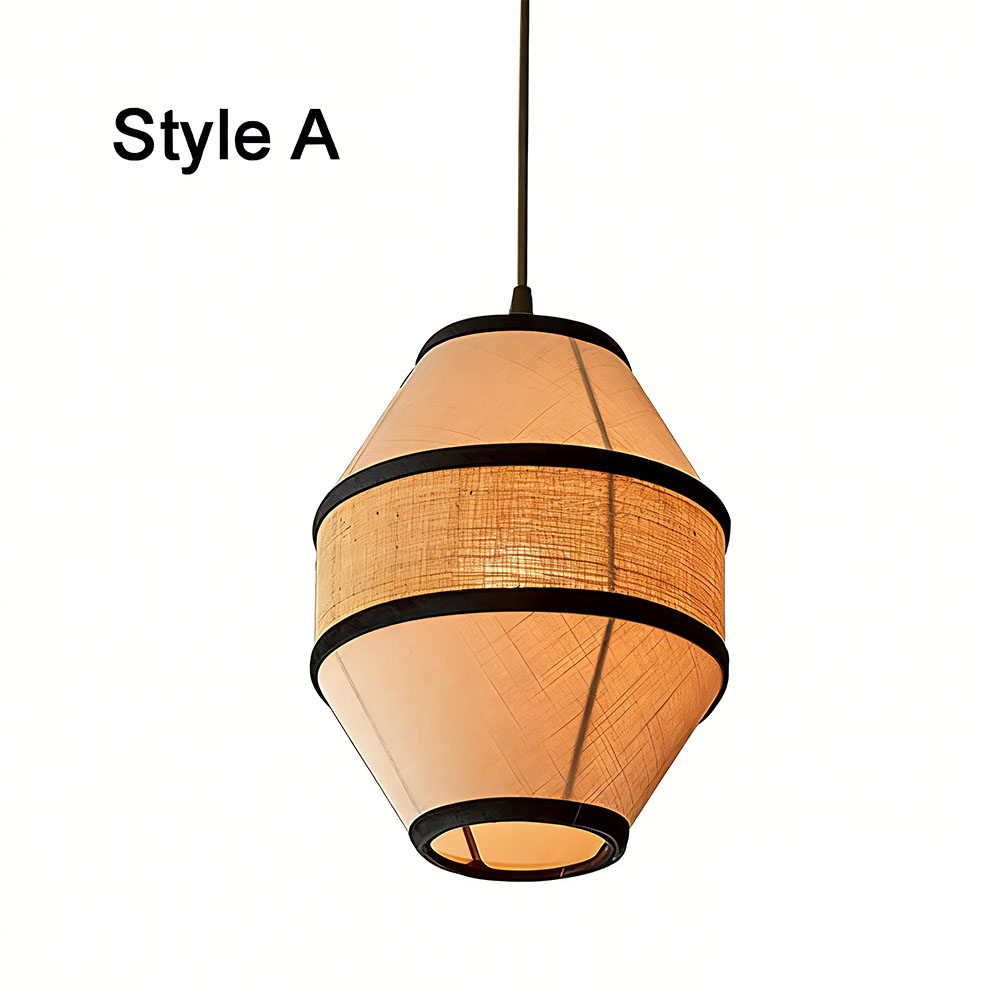 Artisan Hand-Painted Fabric Pendant Light Cluster Modern Decorative Hanging Lamp for Dining & Living Rooms