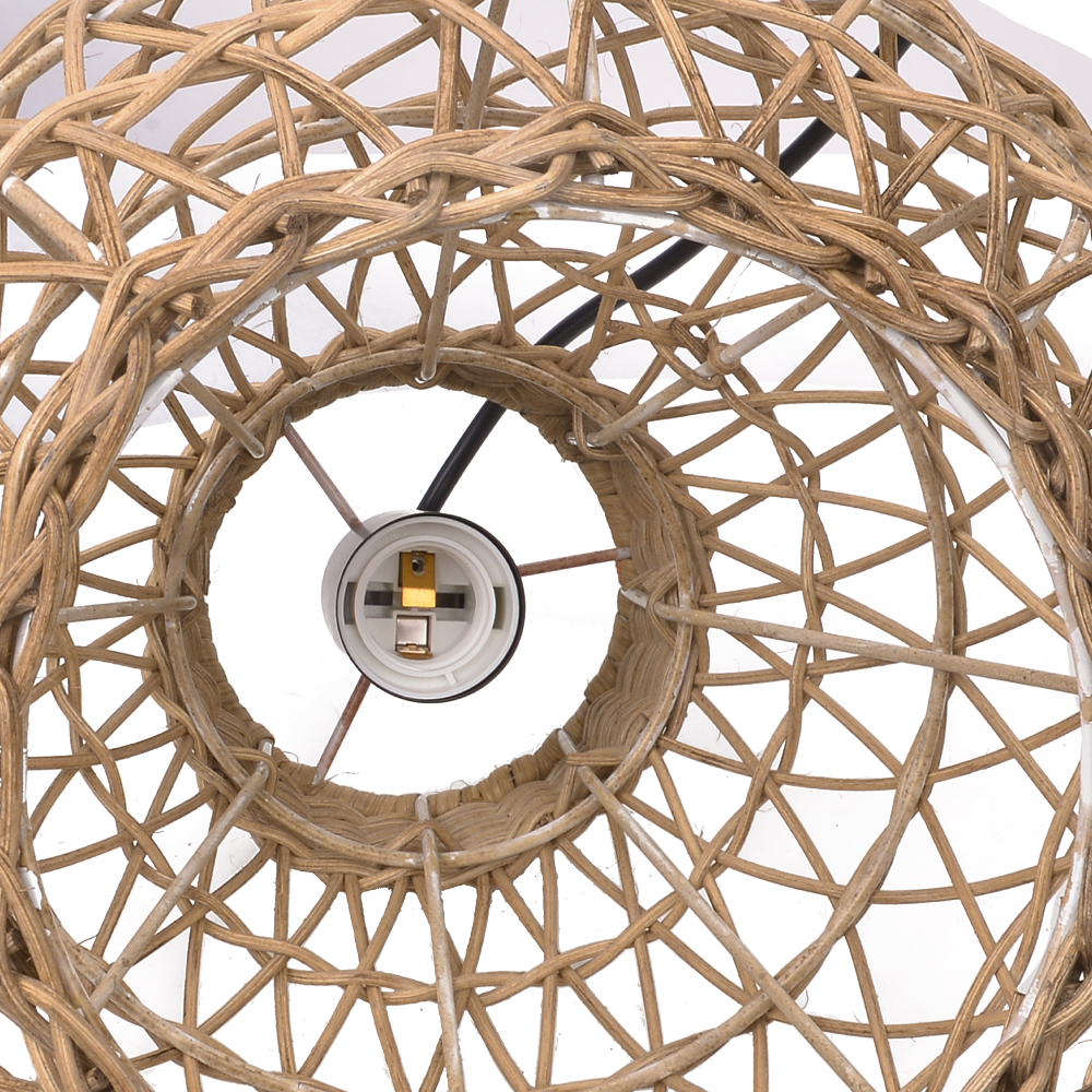 MiniMini Rustic Rattan Pendant Light handwoven Modern Lampshade