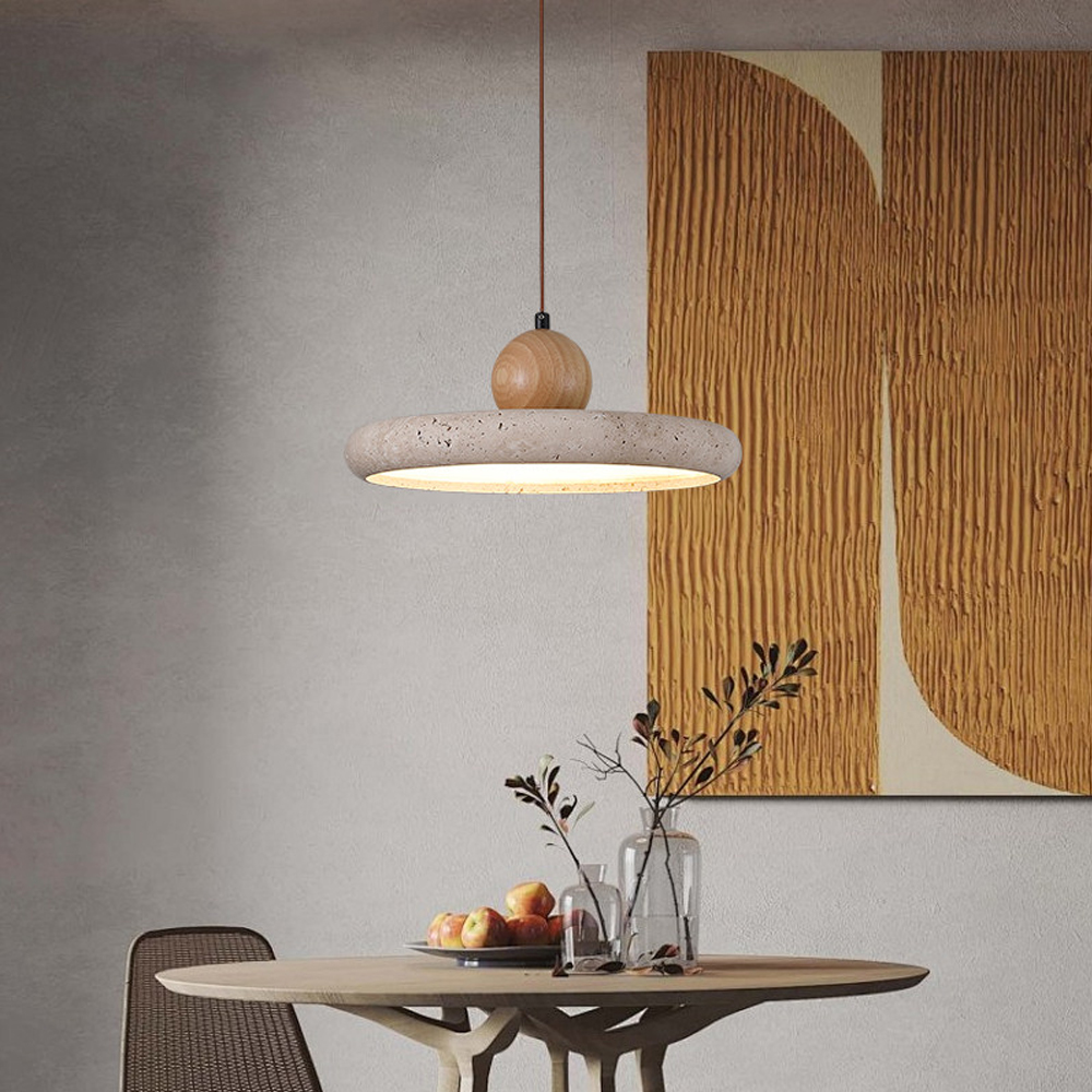 Travertine Dining Room Pendant Light Wabi-Sabi Aesthetic Bedroom Bedside Mini Lamp