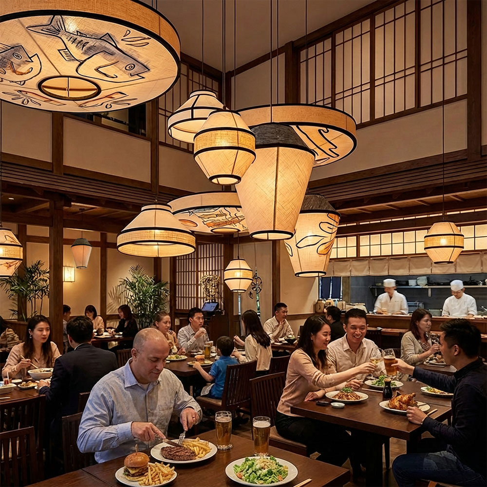 Artisan Hand-Painted Fabric Pendant Light Cluster Modern Decorative Hanging Lamp for Dining & Living Rooms