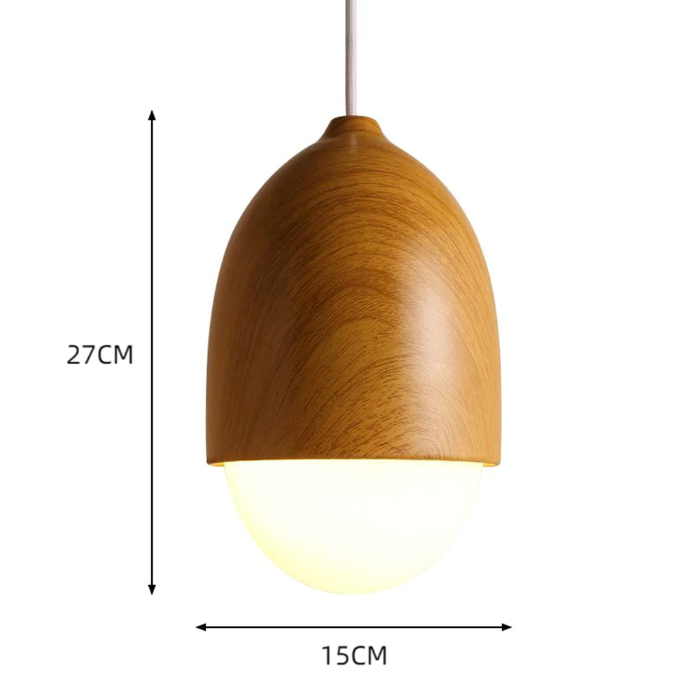 Handmade Wooden LED Hanging Lamp Nut Shaped Pendant Light
