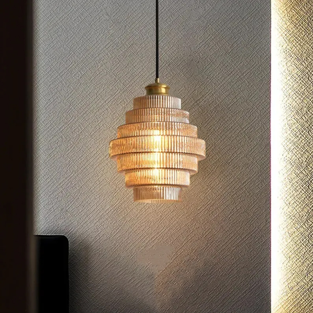 Medieval Antique Glass Pendant Light Entrance Corridor Decorative Lamp