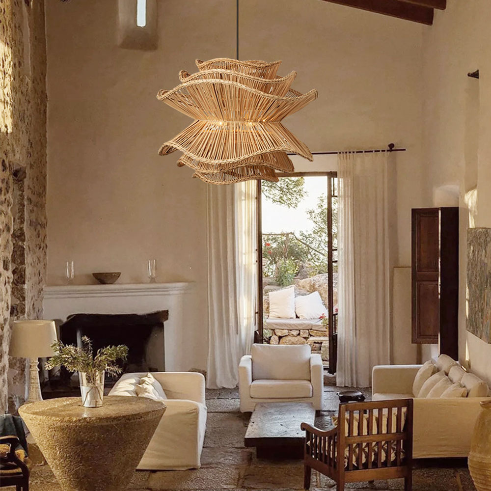 Wabi-sabi Style Chandelier Southeast Asia Living Room Bedroom Restaurant Pendants Homestay Light Fixture