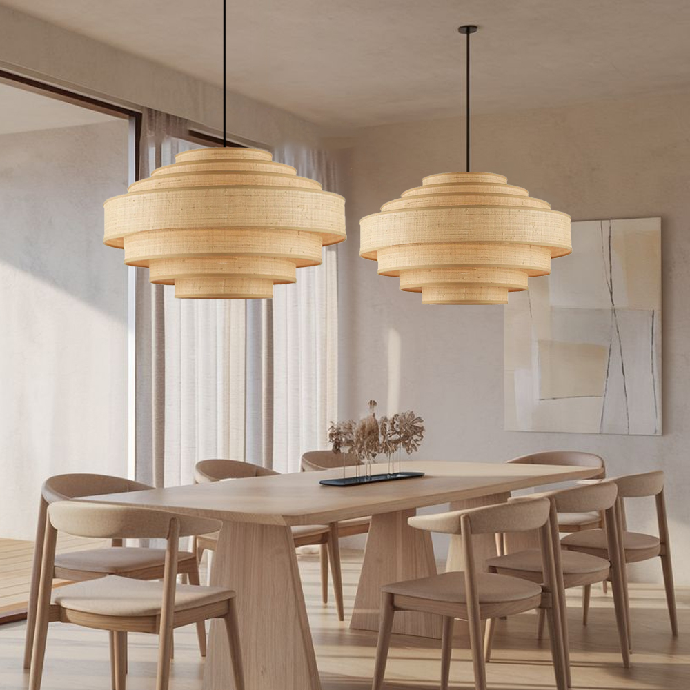 Wabi-sabi Retro Designer Pendant Lamp B&B Lobby Reception living Room Fabric Chandelier