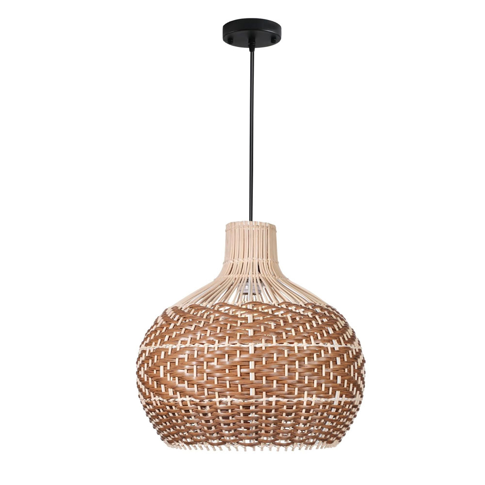 Modern Boho Woven Rattan Pendant Lighting Coastal Japandi Dining Room Kitchen Basket Light Fixture