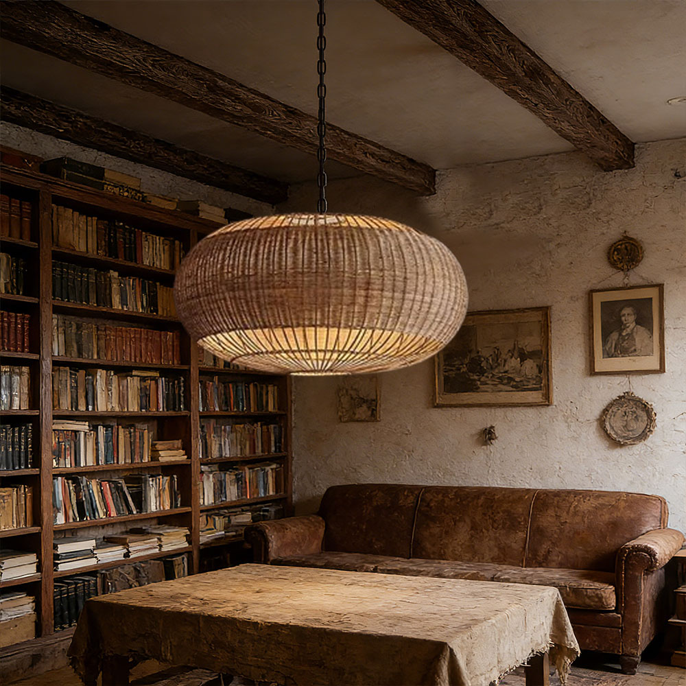 Farmhouse Kitchen Pendant Light Fixtures Wabi-sabi Style Woven Chandelier