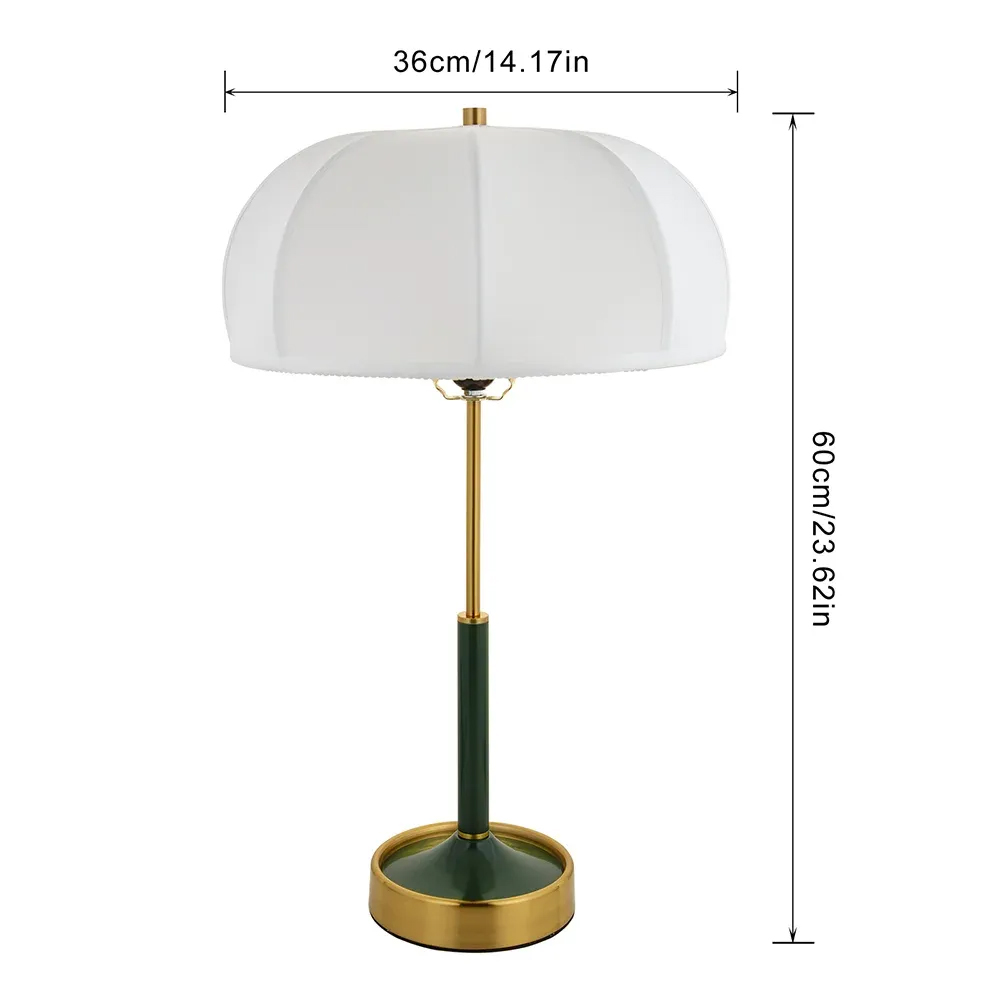 Post Modern Simple Fabric Table Lamp Retro Green Bedside Lamp