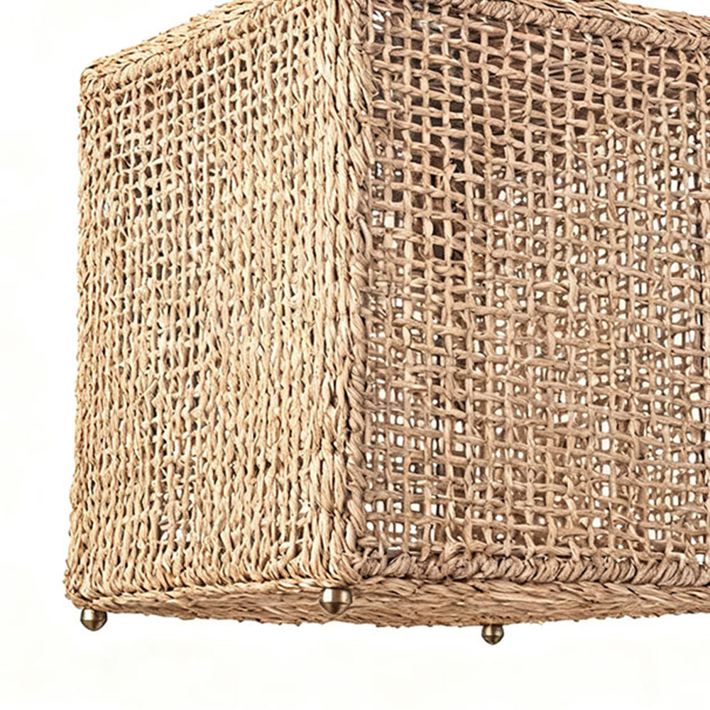 Hand-woven Cube Rattan Hanging Lamp