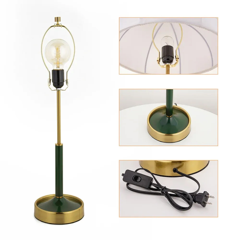 Post Modern Simple Fabric Table Lamp Retro Green Bedside Lamp
