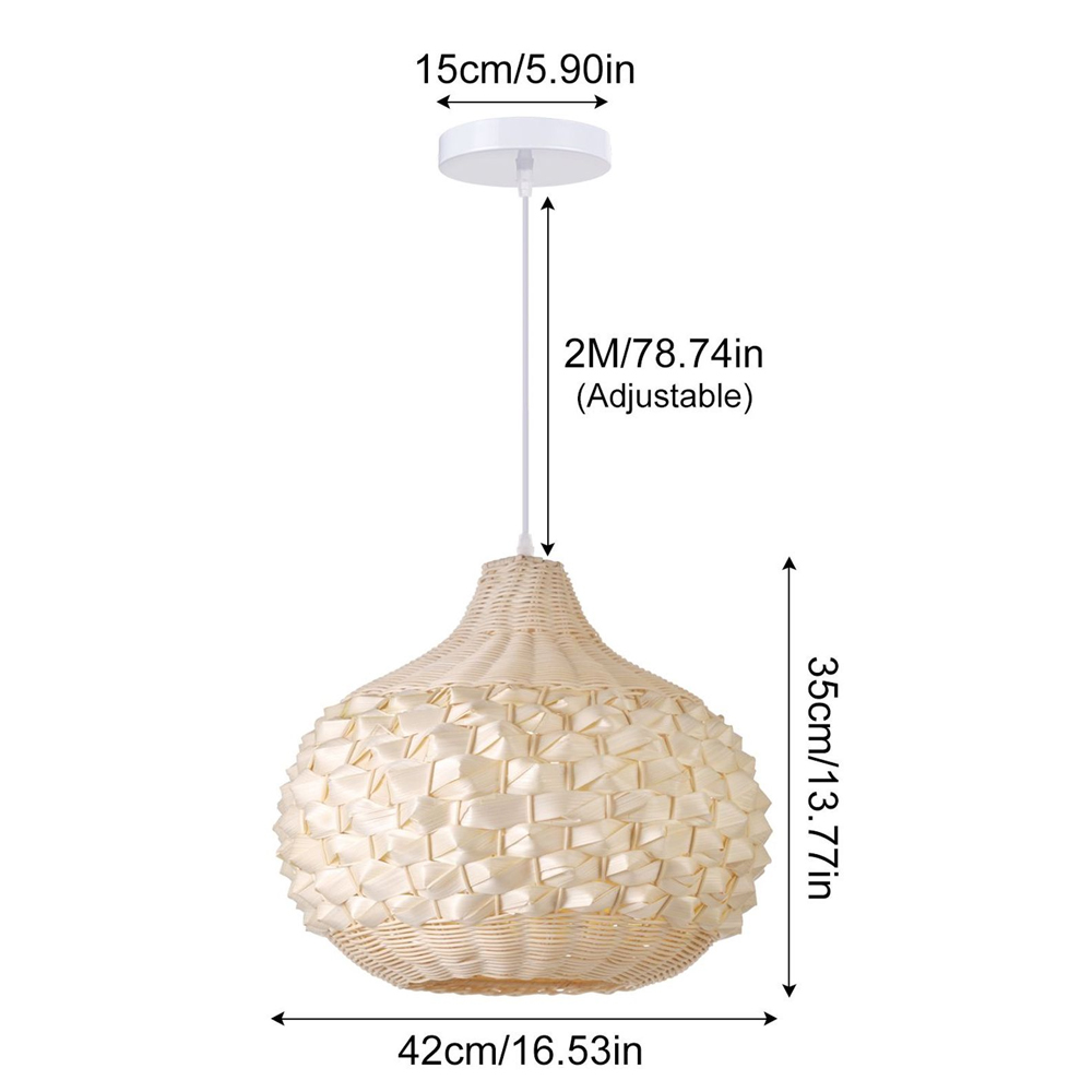 Unique Hand-Woven Rattan Pendant Light for Dining Room Kitchen Island