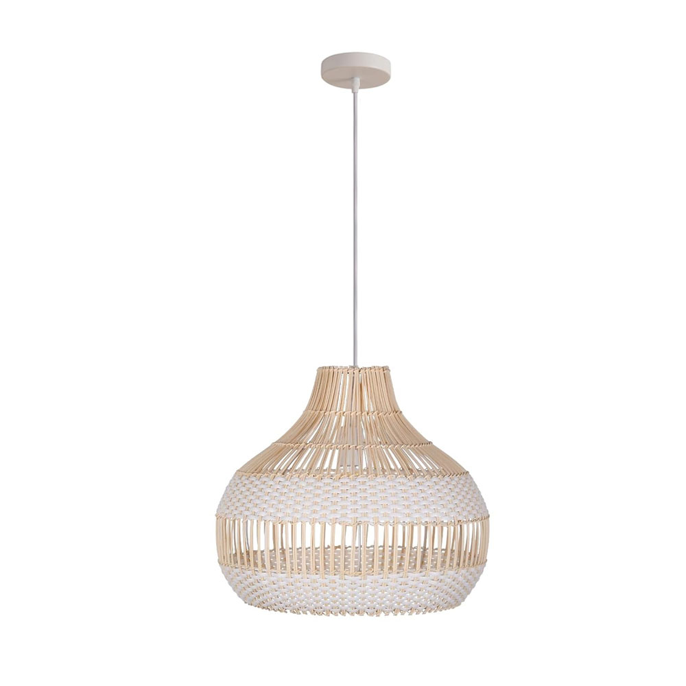 Modern Boho Woven Rattan Pendant Lighting Coastal Japandi Dining Room Kitchen Basket Light Fixture