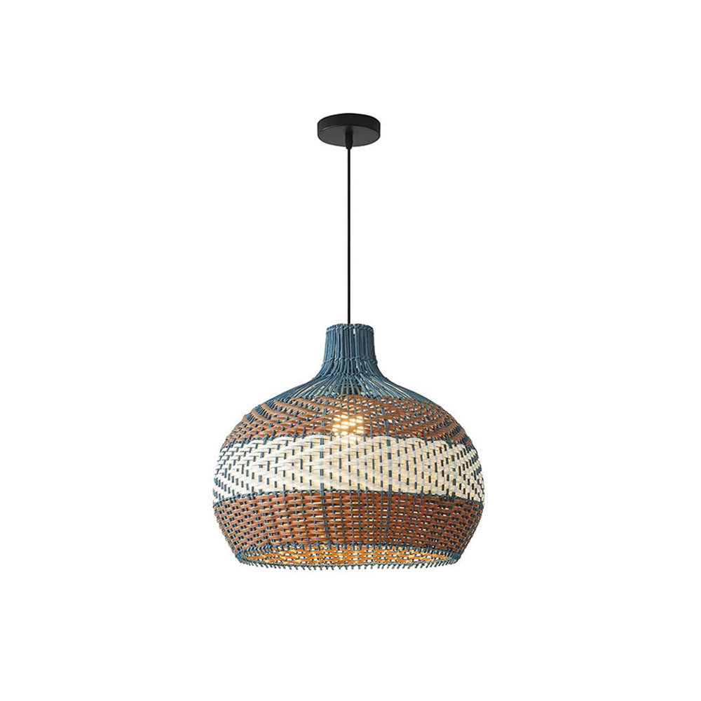 Modern Boho Woven Rattan Pendant Lighting Coastal Japandi Dining Room Kitchen Basket Light Fixture