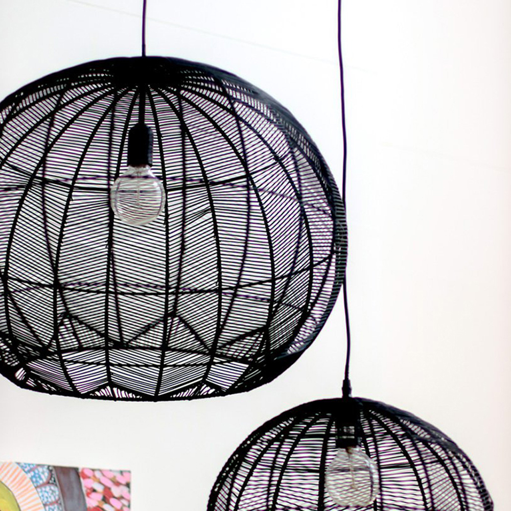 Japanese Bamboo Rattan Pendant Light Wabi-sabi Hand Woven Lampshade