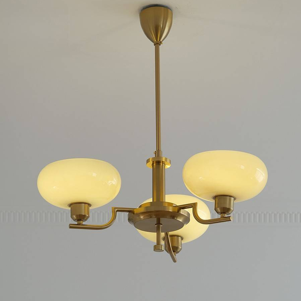 Bauhaus Living Room Milk White Glass Chandelier