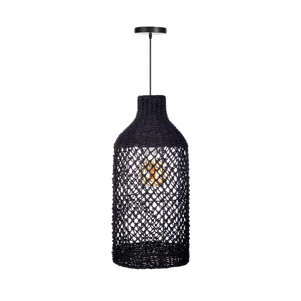 Wabi-sabi Living Room Seagrass Chandelier Retro B&B Decorative Pendant Lamp