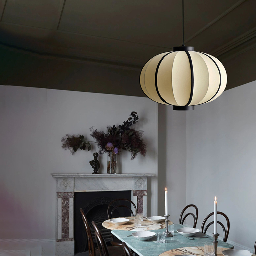 Japanese Wabi-sabi Fabric Chandelier Creative Dining Room Lantern Pendant Light
