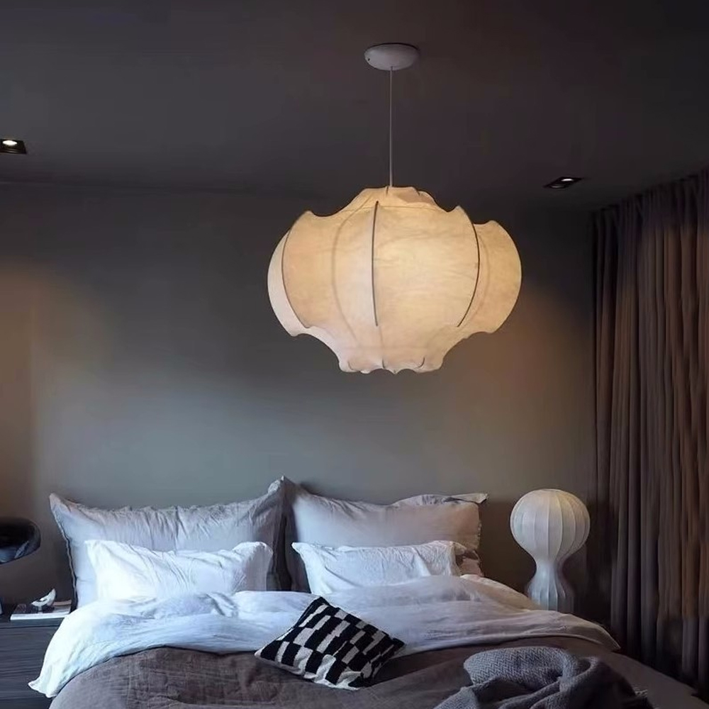Silk Chandelier Japanese retro wabi-sabi Bedroom Dining Room Pendant Light