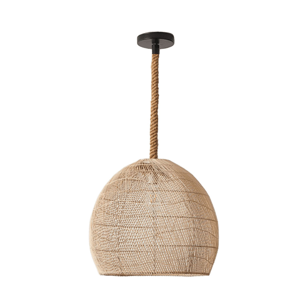 Rattan Pendant Light | Boho Woven Hanging Lamp for Dining Room & Kitchen