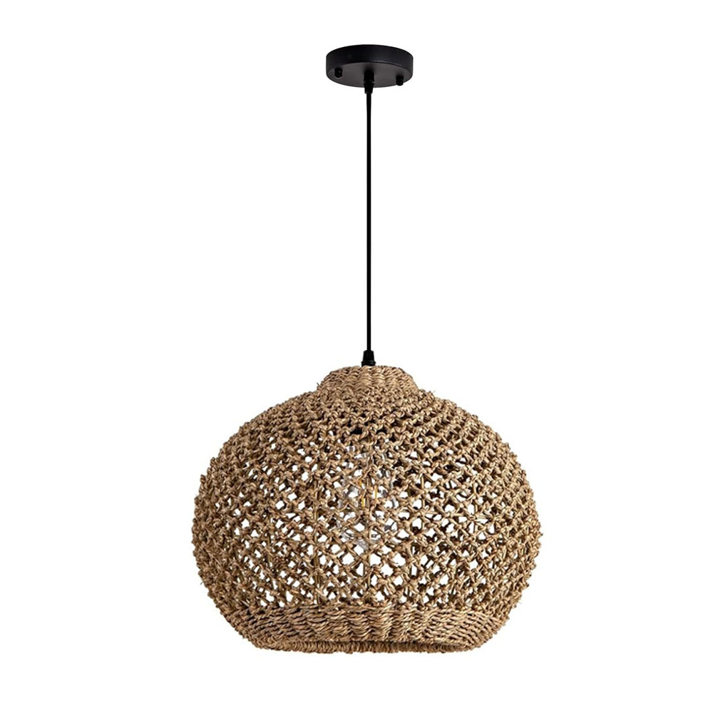 Handwoven Natural Water Hyacinth Chandelier Dining Room Kitchen Seagrass Pendant Light