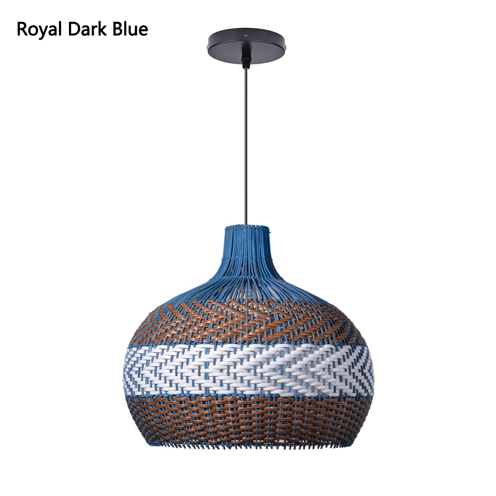 Courtland Blue Rattan Pendant Light for Kitchen Dining Room