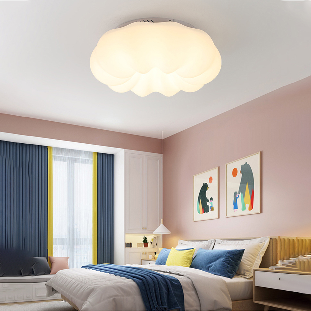 Nordic Cloud Shape Nursery Eye-protecting Chandelier Kid's Bedroom Ceiling Lamp