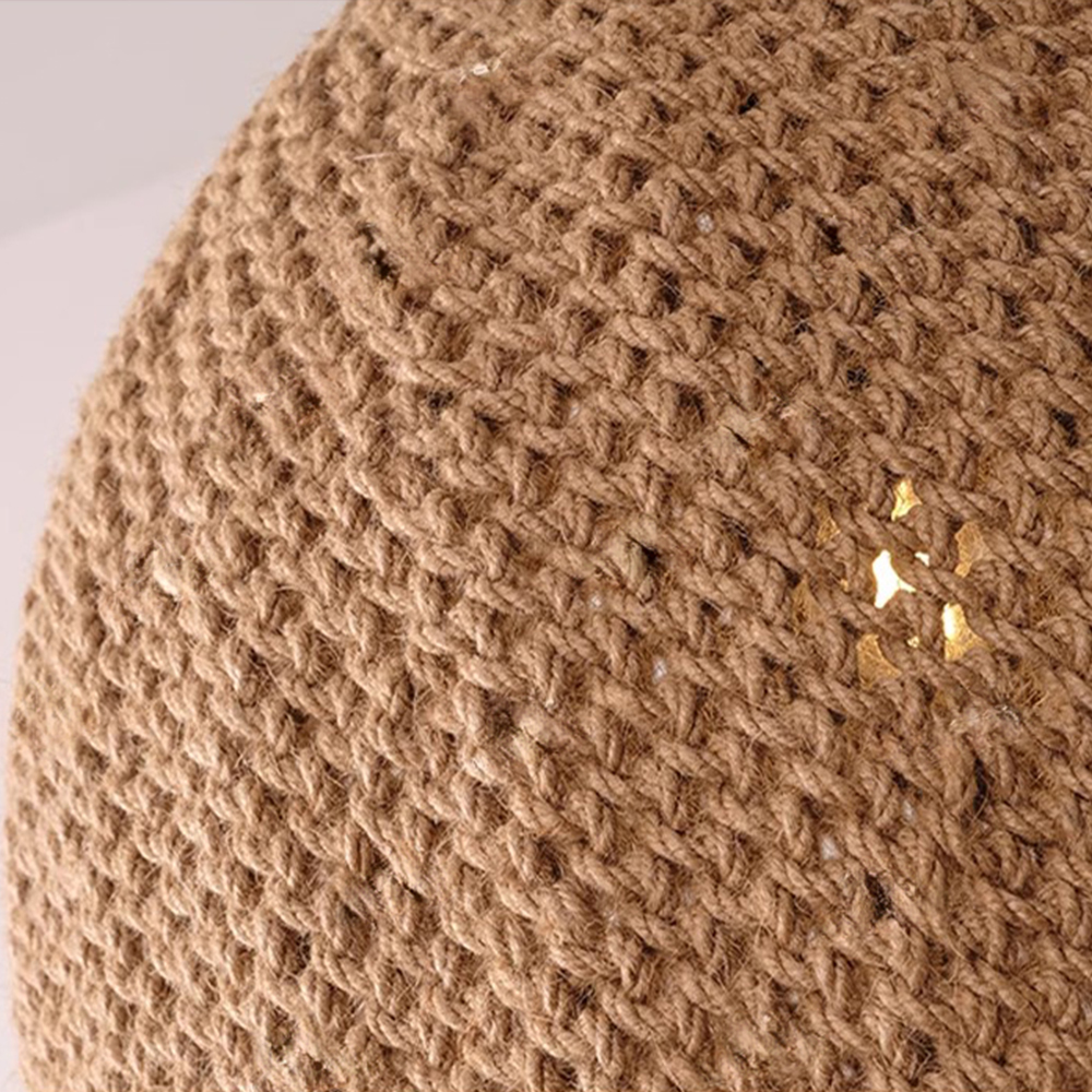 Wabi Sabi Retro Handwoven Pendant Light Homestay Restaurant Hemp Rope Lamp