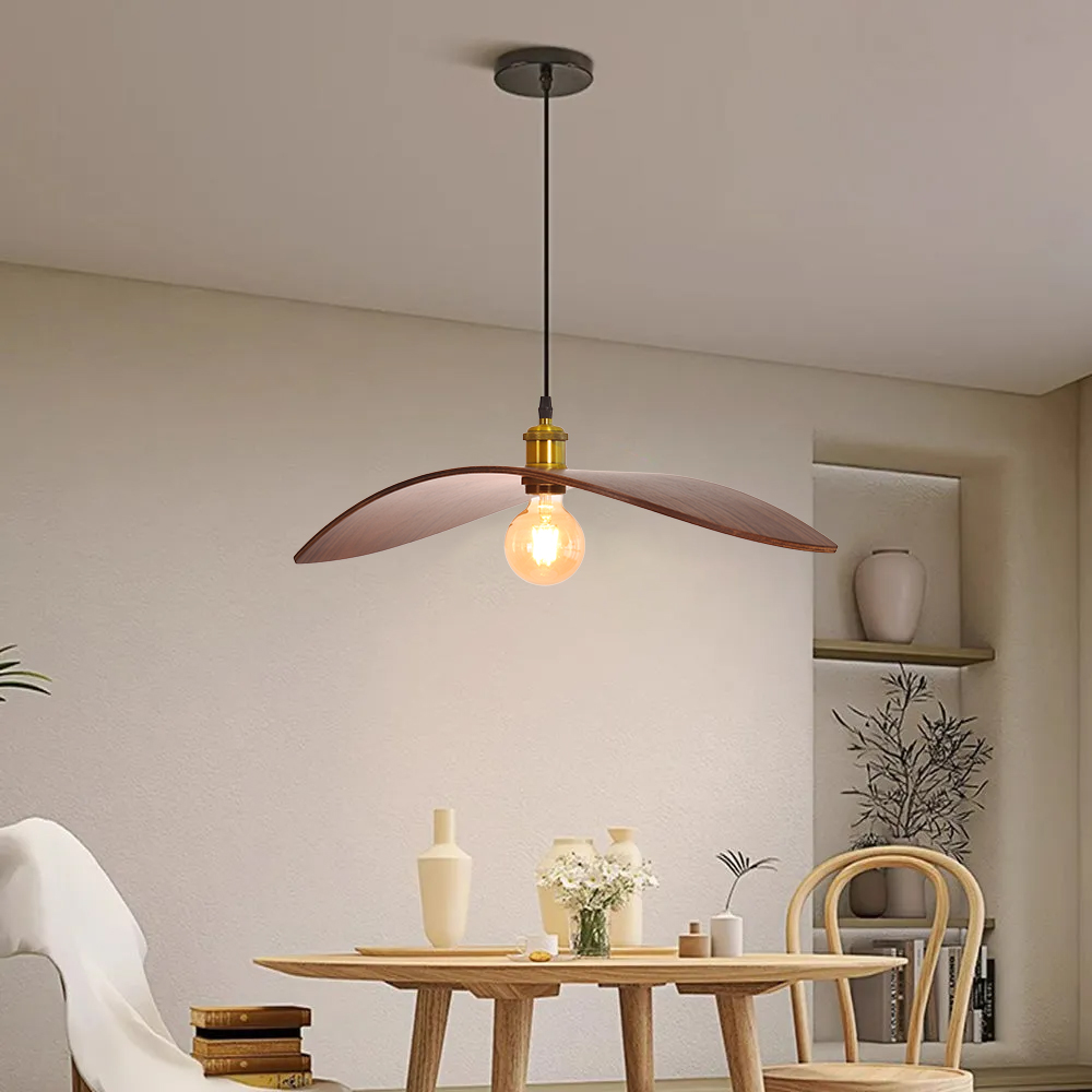 Nordic Style Walnut Wood Chandelier for DIning Room Living Room