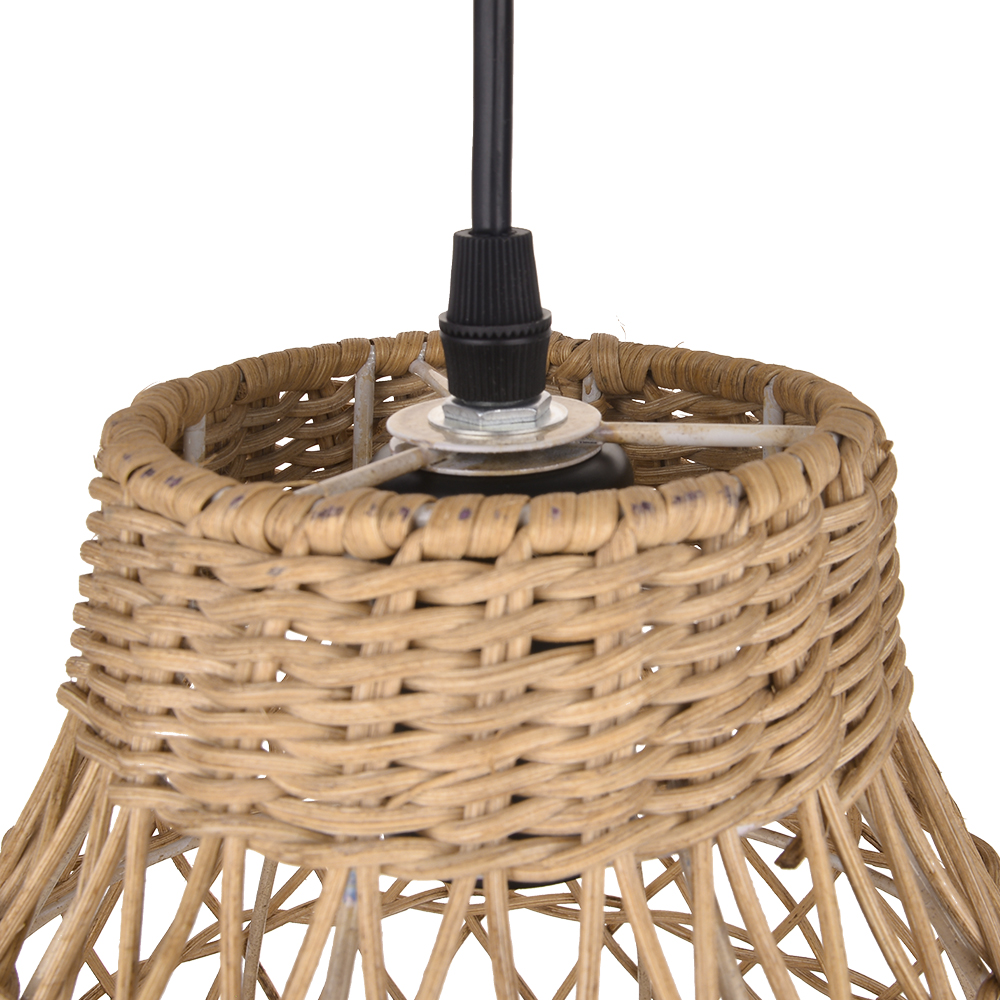 MiniMini Rustic Rattan Pendant Light handwoven Modern Lampshade