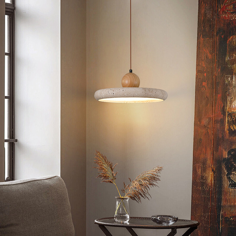 Travertine Dining Room Pendant Light Wabi-Sabi Aesthetic Bedroom Bedside Mini Lamp