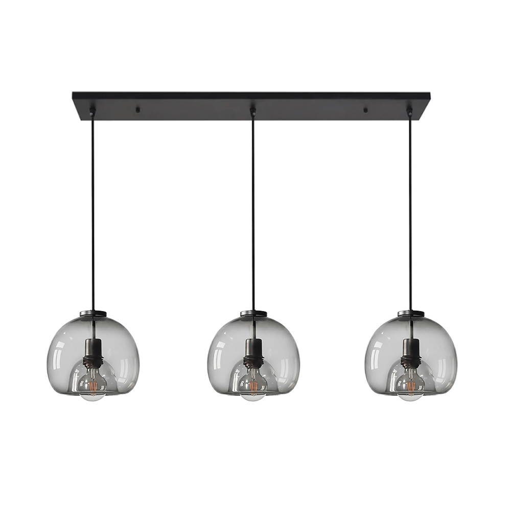 Dining Room Black Transparent Glass Pendant Light Modern Mini Bedroom Bedside Lamp