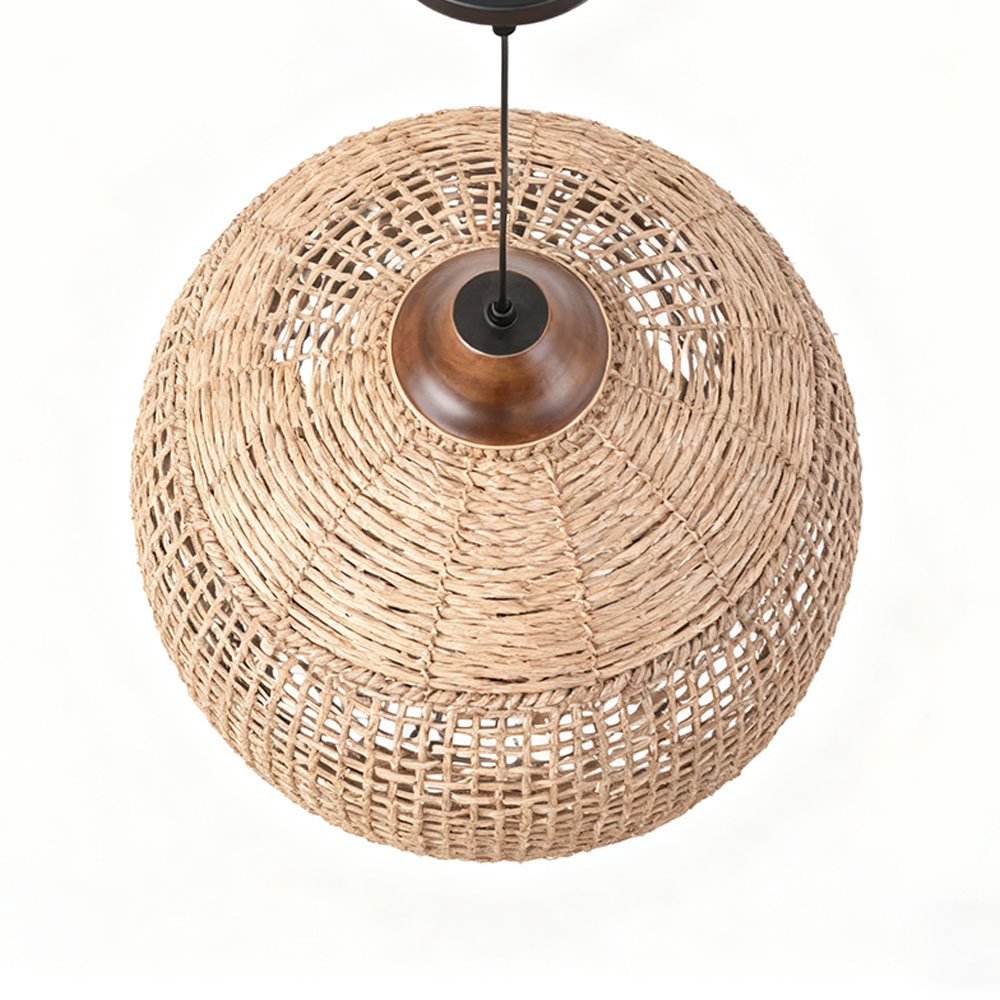 Round Natural Rattan Pendant Light