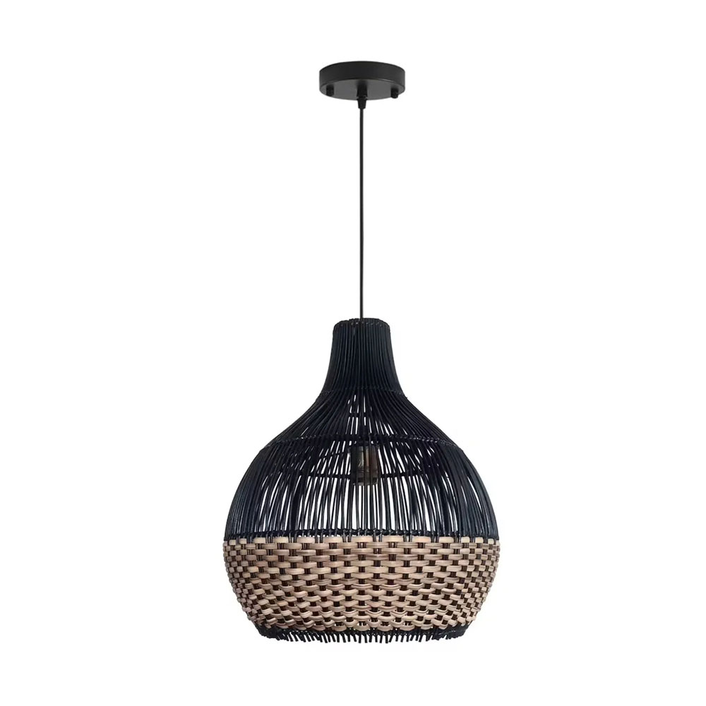 Modern Boho Woven Rattan Pendant Lighting Coastal Japandi Dining Room Kitchen Basket Light Fixture