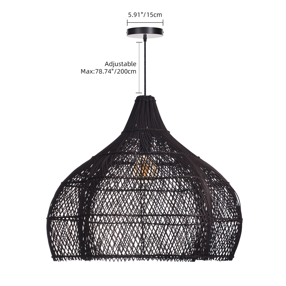 Justina Rattan Pendant Light Wabi Sabi Wicker Chandelier