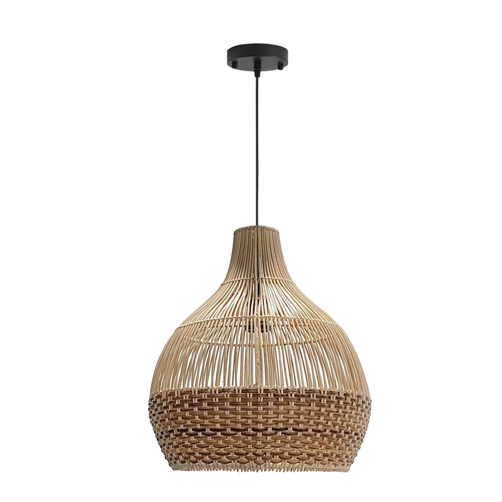 Modern Boho Woven Rattan Pendant Lighting Coastal Japandi Dining Room Kitchen Basket Light Fixture