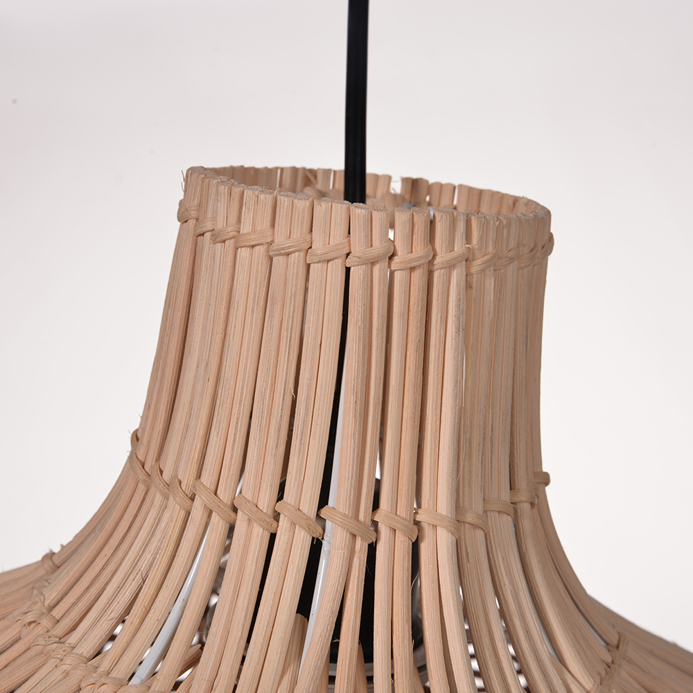 Beautiful Rattan Pendant Light over the Kitchen Counter
