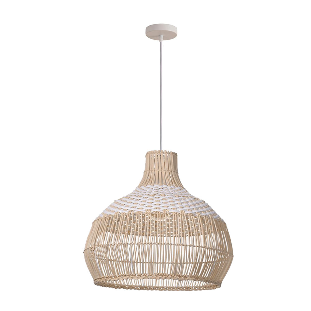 Modern Boho Woven Rattan Pendant Lighting Coastal Japandi Dining Room Kitchen Basket Light Fixture