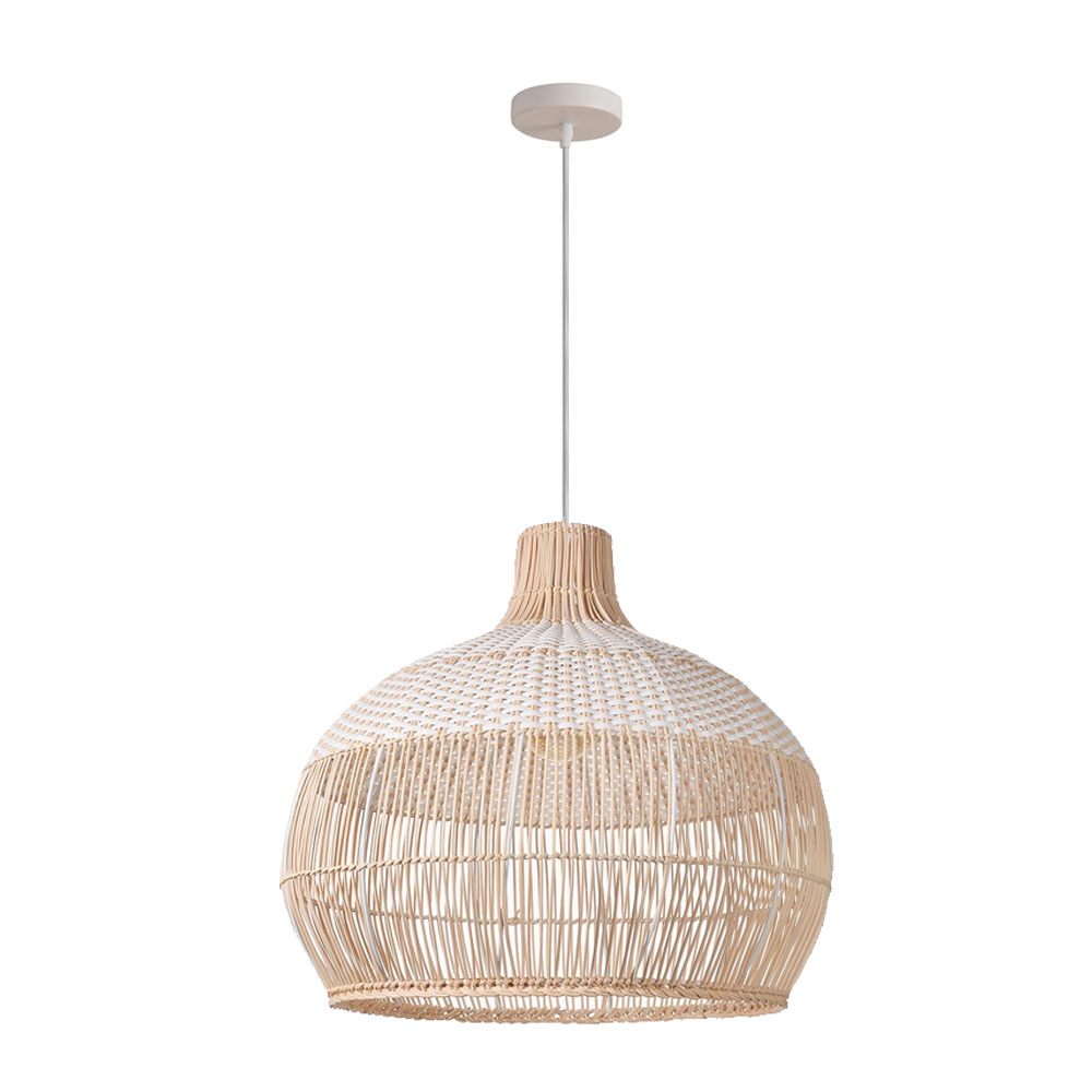 Modern Boho Woven Rattan Pendant Lighting Coastal Japandi Dining Room Kitchen Basket Light Fixture