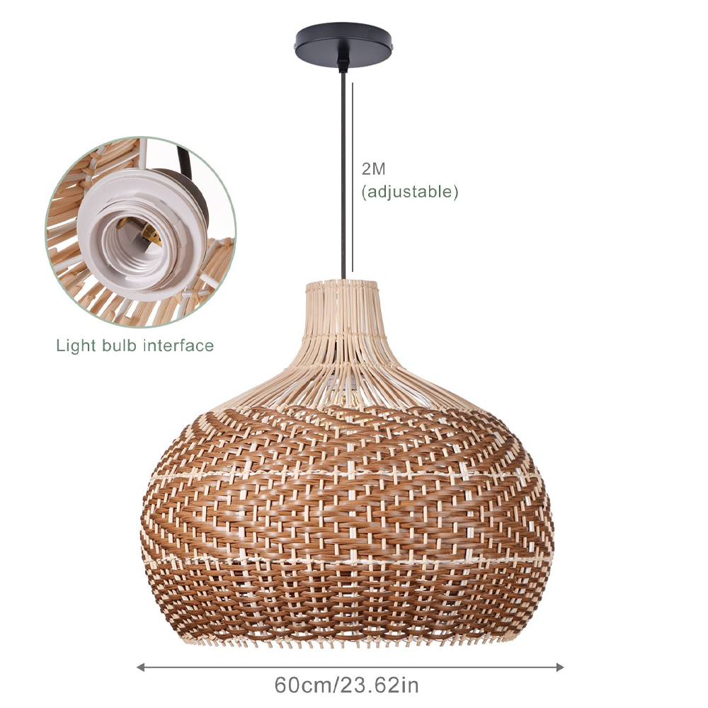 Beautiful Rattan Pendant Light over the Kitchen Counter