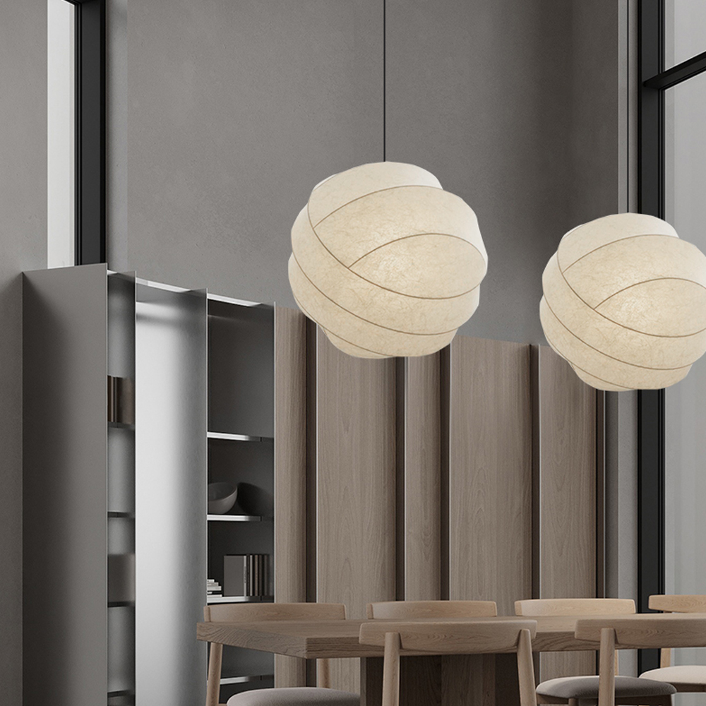 Japanese Modern Large Silk Pendant Light Chic Wabi-Sabi Fabric Chandelier 80CM