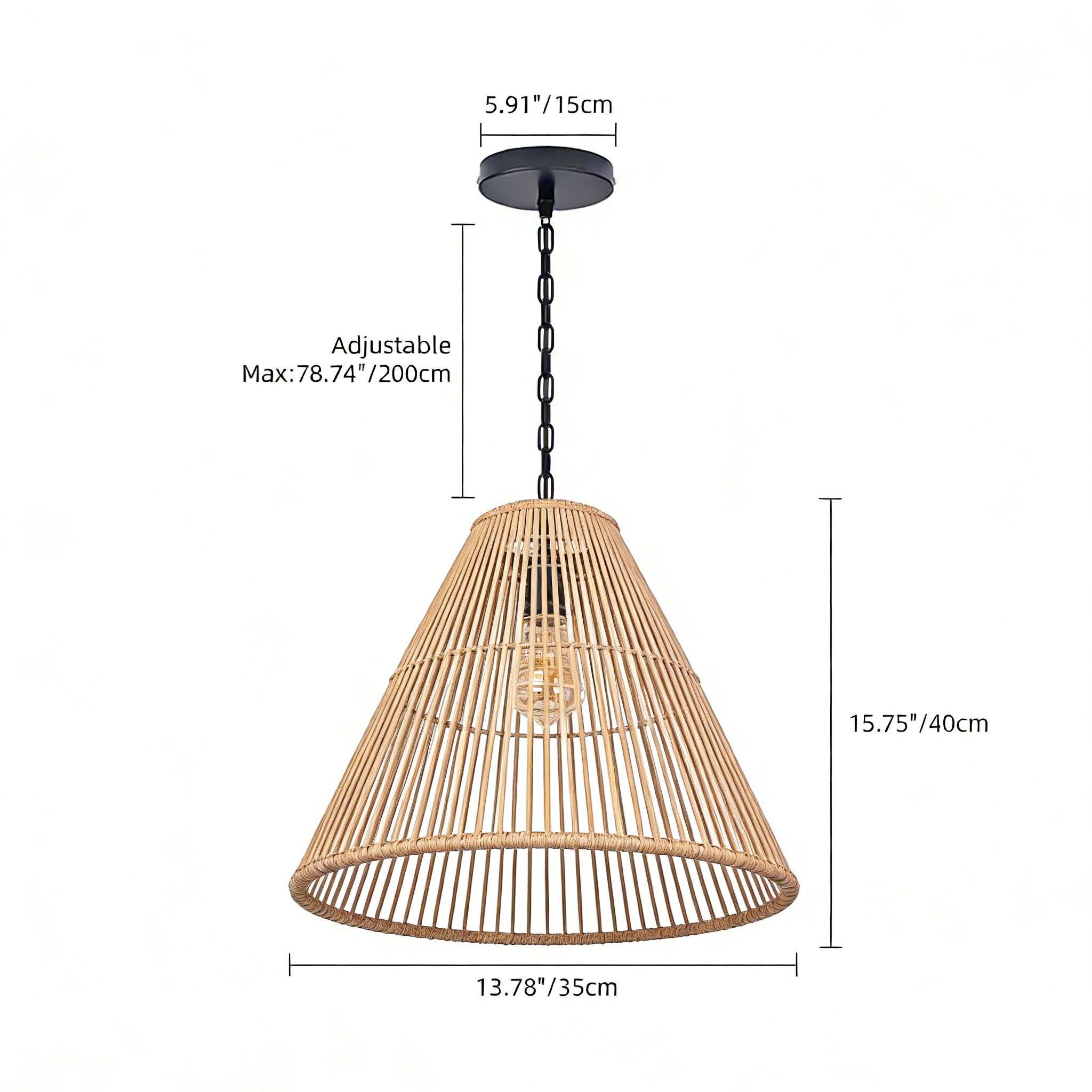 Natural Wooden Weave Pendant Lamp Boho-Industrial Ceiling Lighting