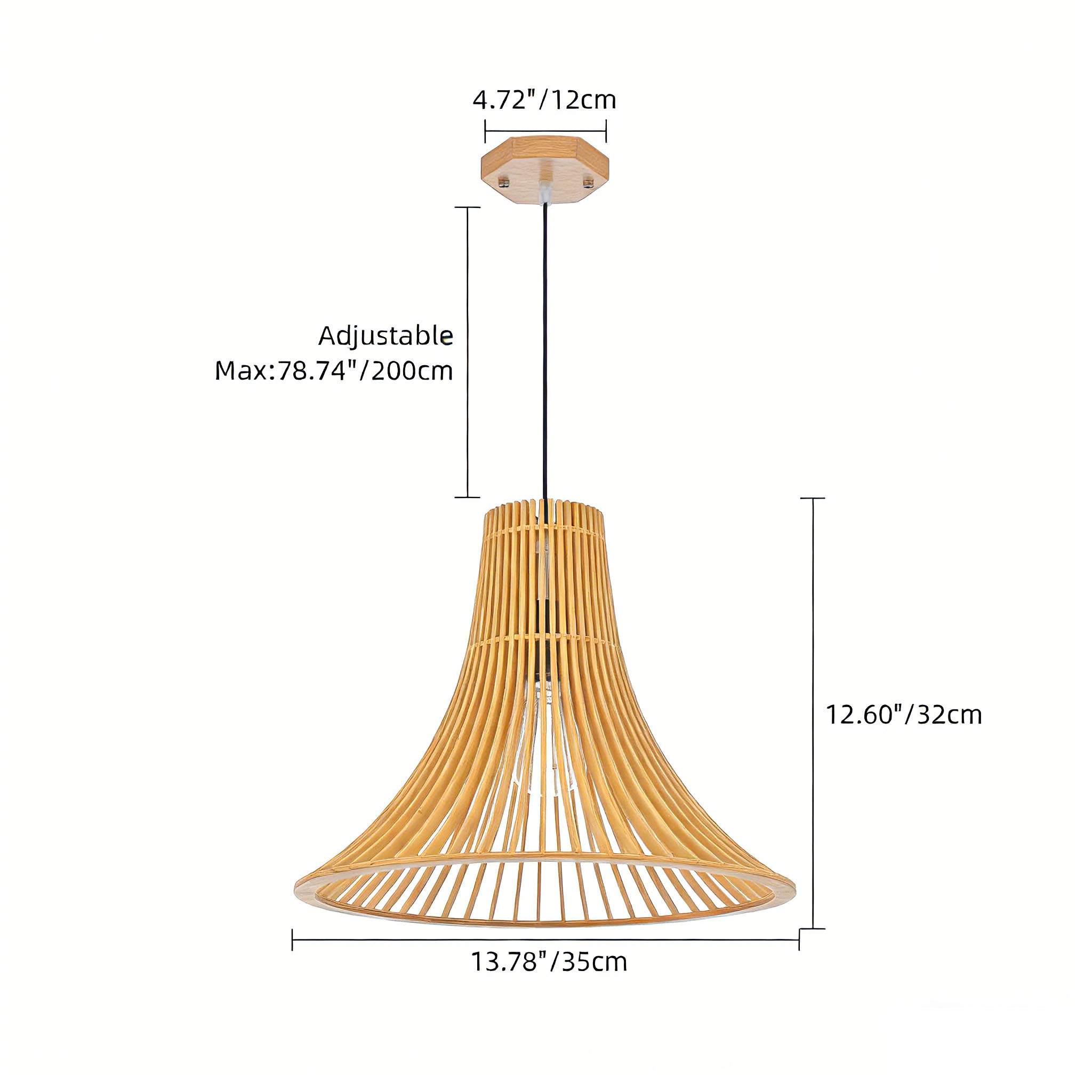 Bamboo Rattan Pendant Light Wabi-Sabi Natural Style