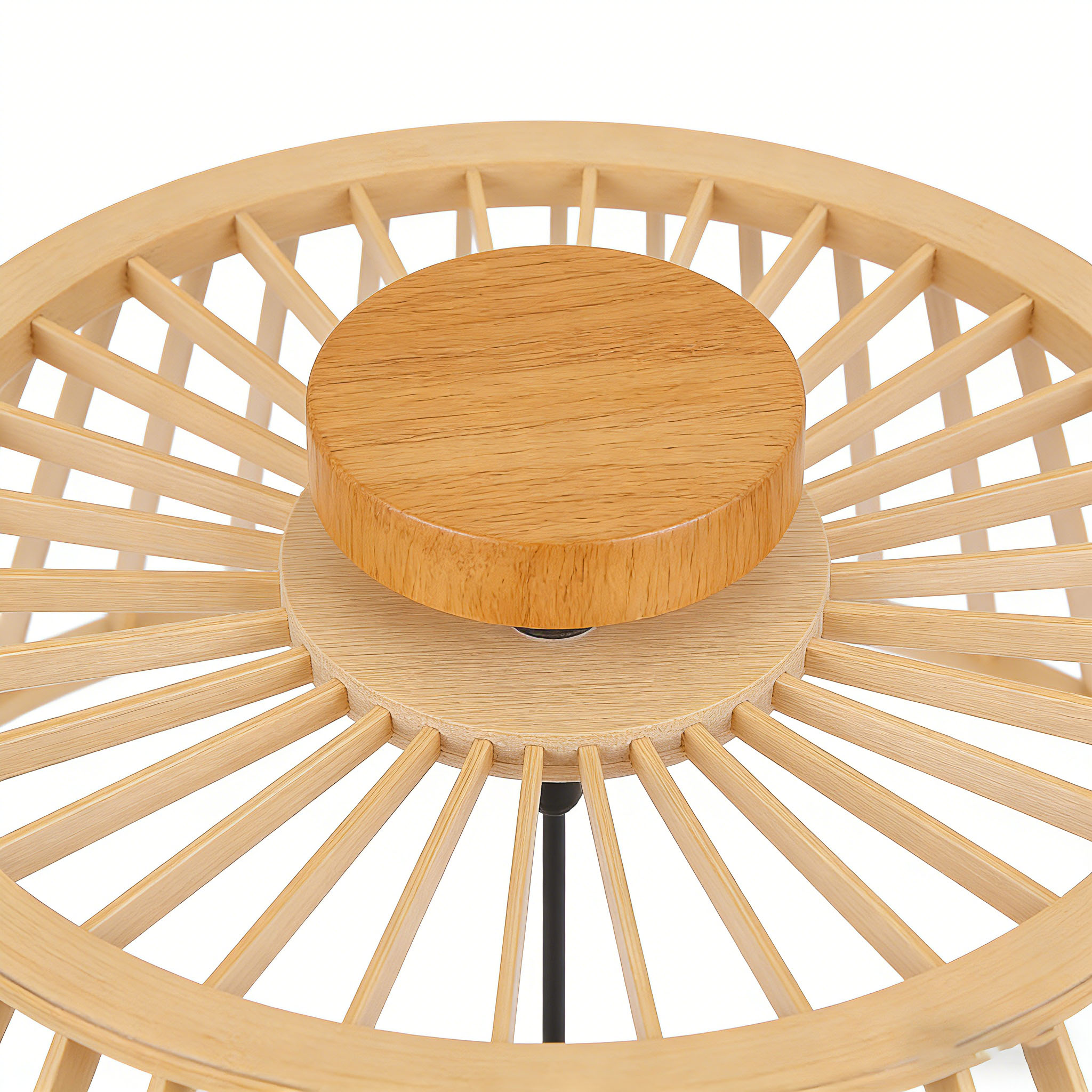 Minimalist Wooden Slatted Pendant Lamp with Adjustable Cord