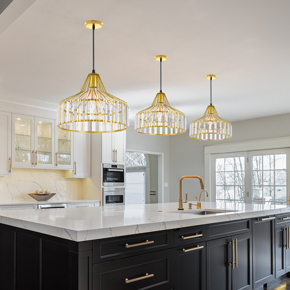 Elegant Black modern Glass Chandelier for Kitchen