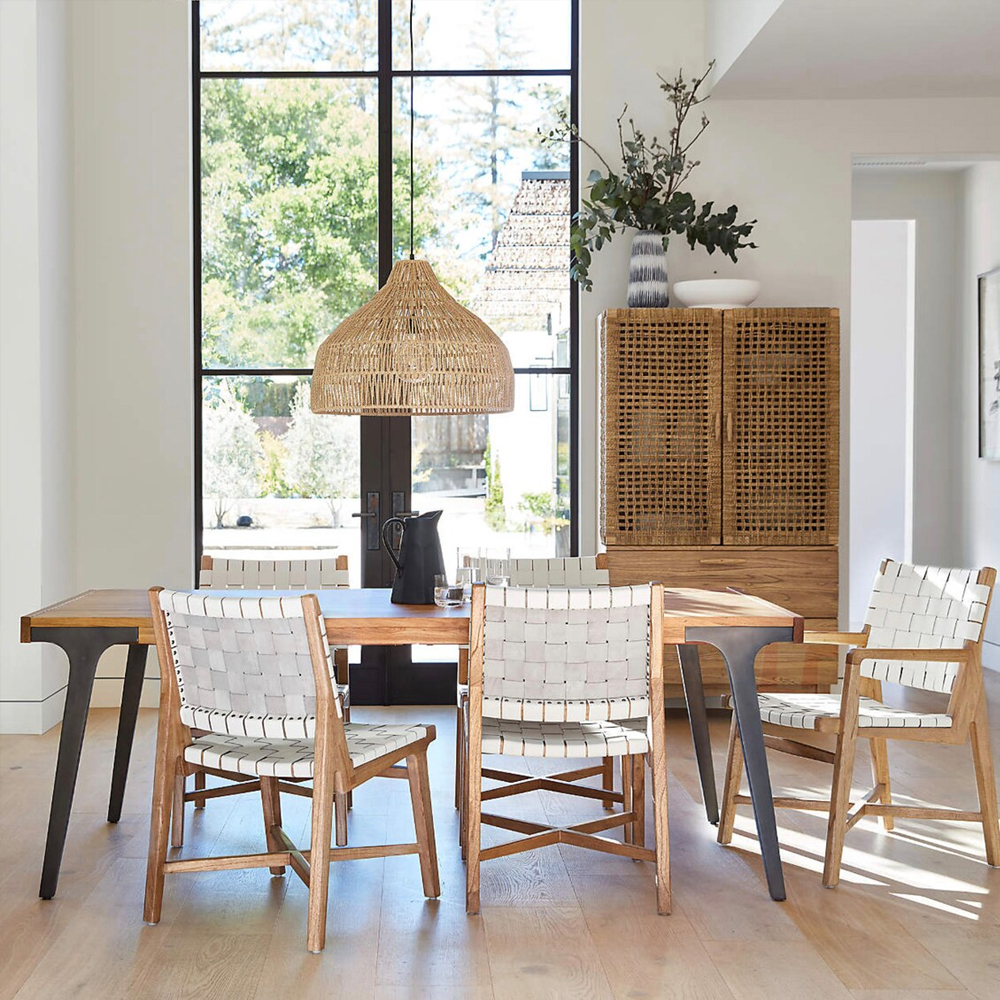 Farmhouse Rattan Pendant Lighting Fixture For Bedroom