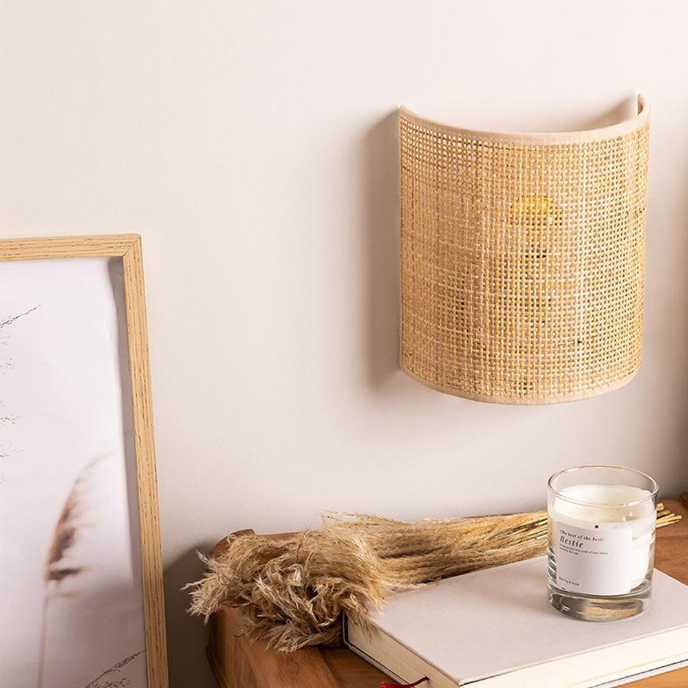 Modern Minimalist Creative Rattan Art Lamp Wall Lamp