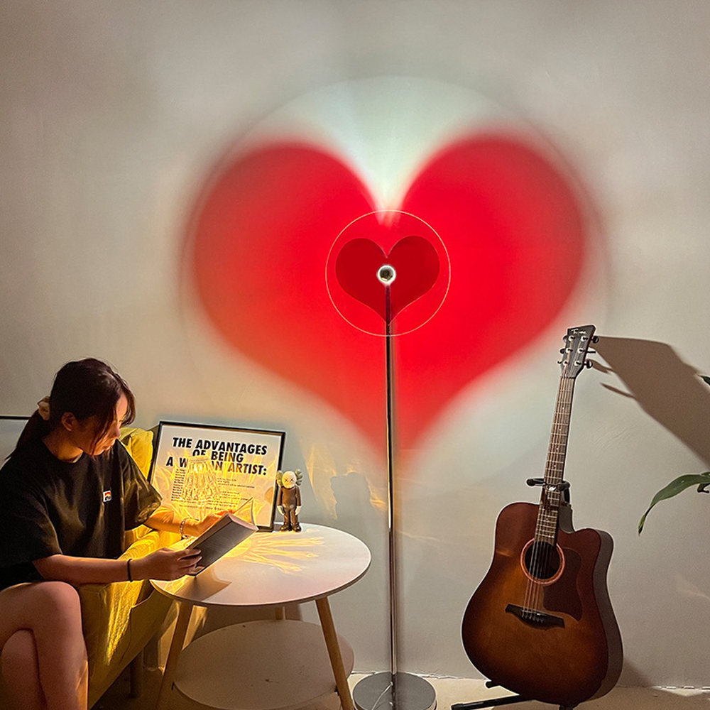 Bauhaus Romantic Heart Table Lamp Bedroom Floor Lamp Projector
