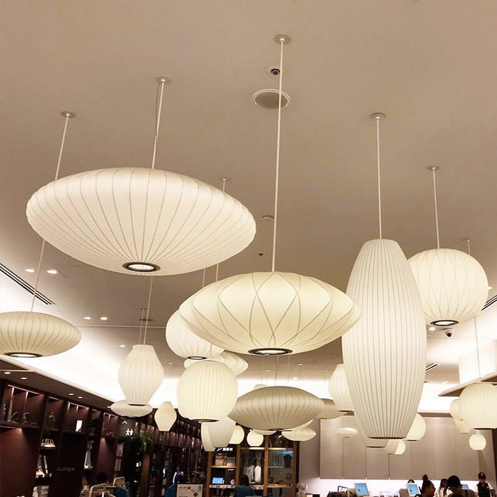 Nordic Italian Silk Chandelier Restaurant Fabric Chandelier Living Room Staircase Lights