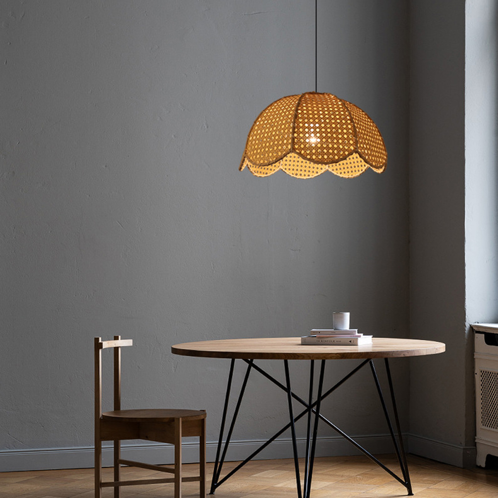 Wabi Sabi Rattan Chandelier Art Living Room Bar Rattan Pendant Light